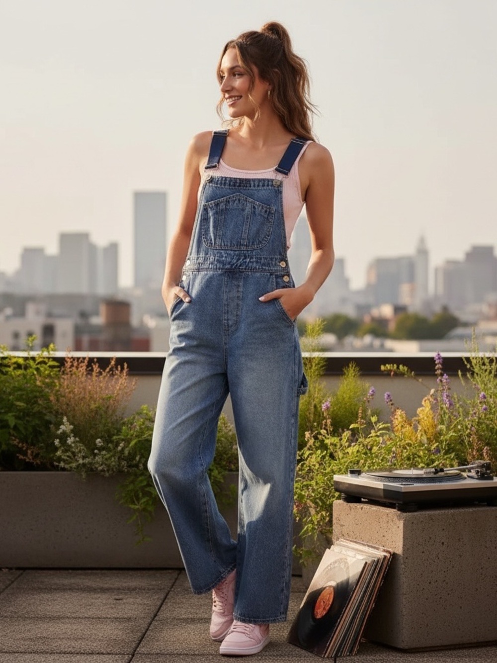 Cider Blue Denim Overalls w/Adjustable Straps *Came w/2 slits like box cutter